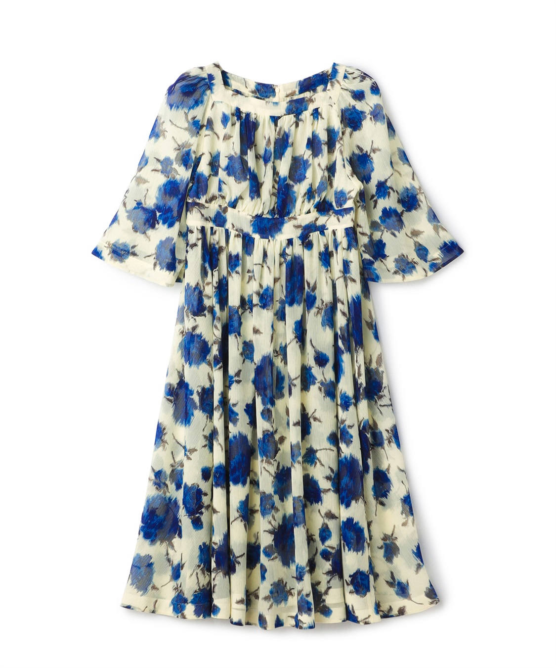 ワンピースコレクション TIME SALE】ロース柄プリントギャザーワンピース 49AV JUNKO