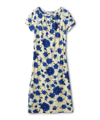49AV. ジュンコシマダ 半袖 花柄 ゆったりワンピース ベージュAライン 49AV. ジュンコシマダ 半袖 花柄 ゆったりワンピース ベージュA