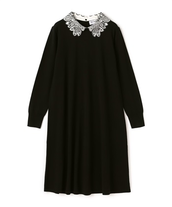 TIME SALE】2WAYレース襟長袖ニットワンピース 49AV JUNKO