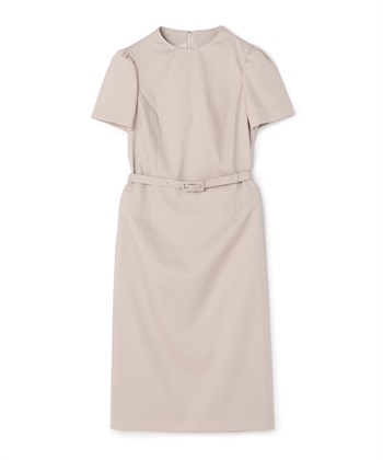 【TIME SALE】ストレッチウール半袖ワンピース【展開店舗限定商品】(ベージュ-7号)