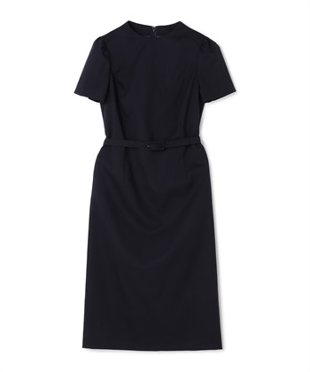 【TIME SALE】ストレッチウール半袖ワンピース【展開店舗限定商品】(ネイビー-7号)
