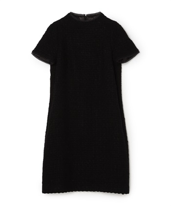 半袖ツイードワンピース(ブラック-9号)