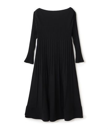 ビスコースナイロンプリーツニットワンピース(ブラック-9号)