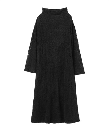 レース柄フェザーワンピース(ブラック-9号)