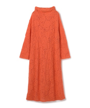 レース柄フェザーワンピース(オレンジ-9号)