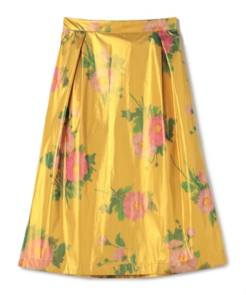 フラワープリントフレアスカート(ゴールド-9号)