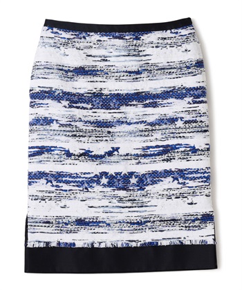 MALHIA異素材MIXタイトスカート(ブルー-9号)