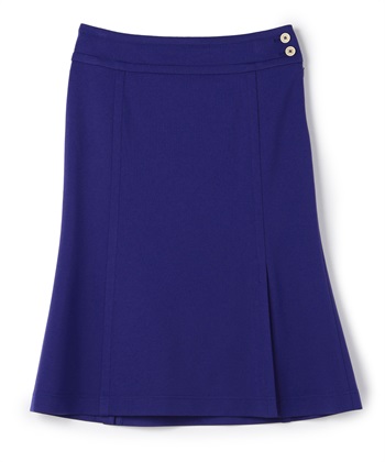 スリット入りひざ丈スカート(ブルー-9号)