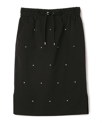 グログラン＆リベットタイトスカート(ブラック-9号)