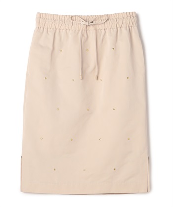 グログラン＆リベットタイトスカート(オフベージュ-9号)