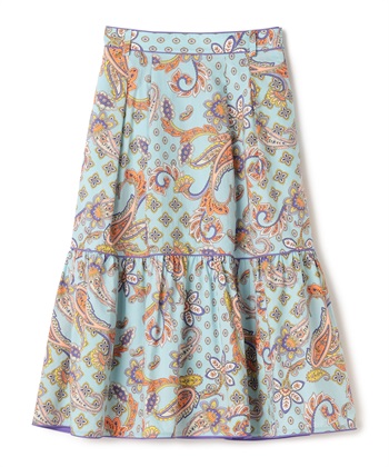 ペイズリー柄プリントスカート(ネイビー-9号)