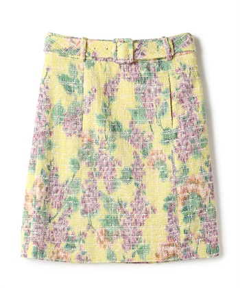 フラワーツイードスカート(イエロー-9号)