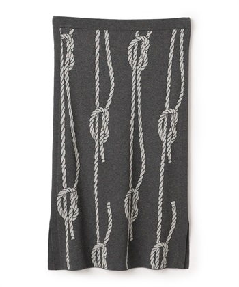 【TIME SALE】ロープ柄ジャカードニットスカート(グレー-9号)