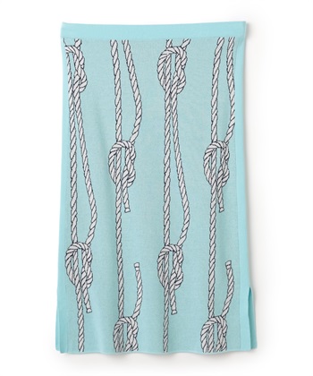 【TIME SALE】ロープ柄ジャカードニットスカート(ブルー-9号)