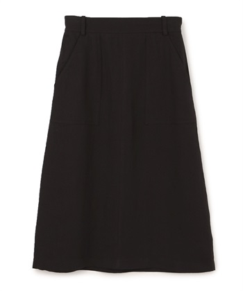 ナチュラルリネンAラインスカート(ブラック-9号)