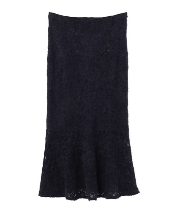 【TIME SALE】レース柄フェザースカート(ブラック-9号)