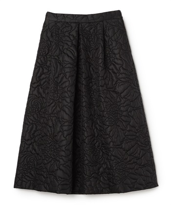 キルティングロング丈スカート(ブラック-9号)