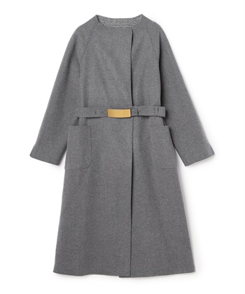 Wフェイスウール混コート(チャコール-9号)