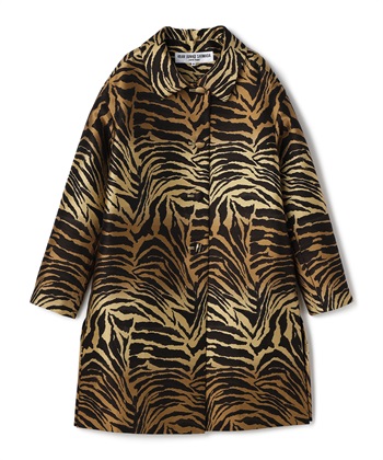 タイガージャカードステンカラーコート(ダークブラウン-9号)