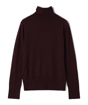 シルク混タートルネックニット(ボルドー-9号)