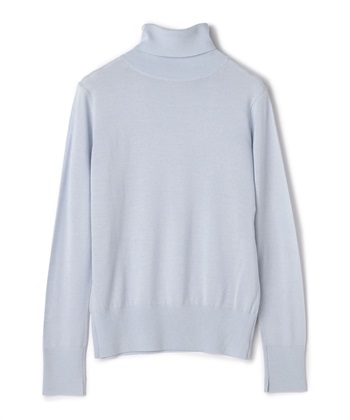 シルク混タートルネックニット(サックス-9号)