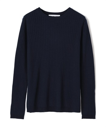 シルク混クルーネックニット(ネイビー-9号)
