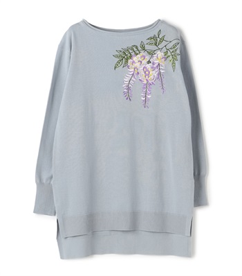 チャコールニット麻婆豆腐様 バンダナ刺繍ニットプルオーバー 49AV JUNKO SHIMADA｜クロス