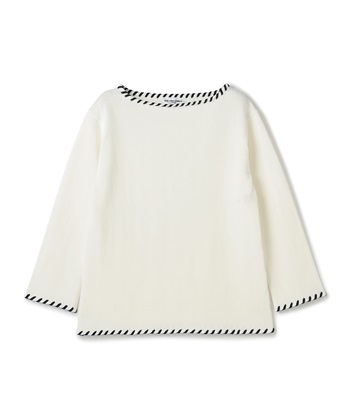 ステッチボートネックニット(ホワイト-9号)