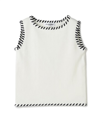 ノースリーブステッチニット(ホワイト-9号)