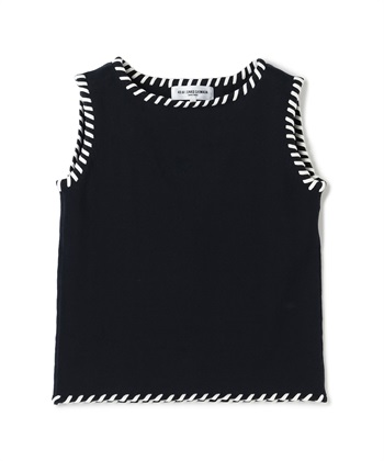 ノースリーブステッチニット(ネイビー-9号)