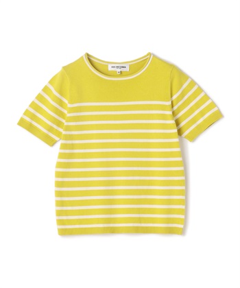 【WEB限定】イタリーコットン半袖ニットトップス(グリーン-9号)