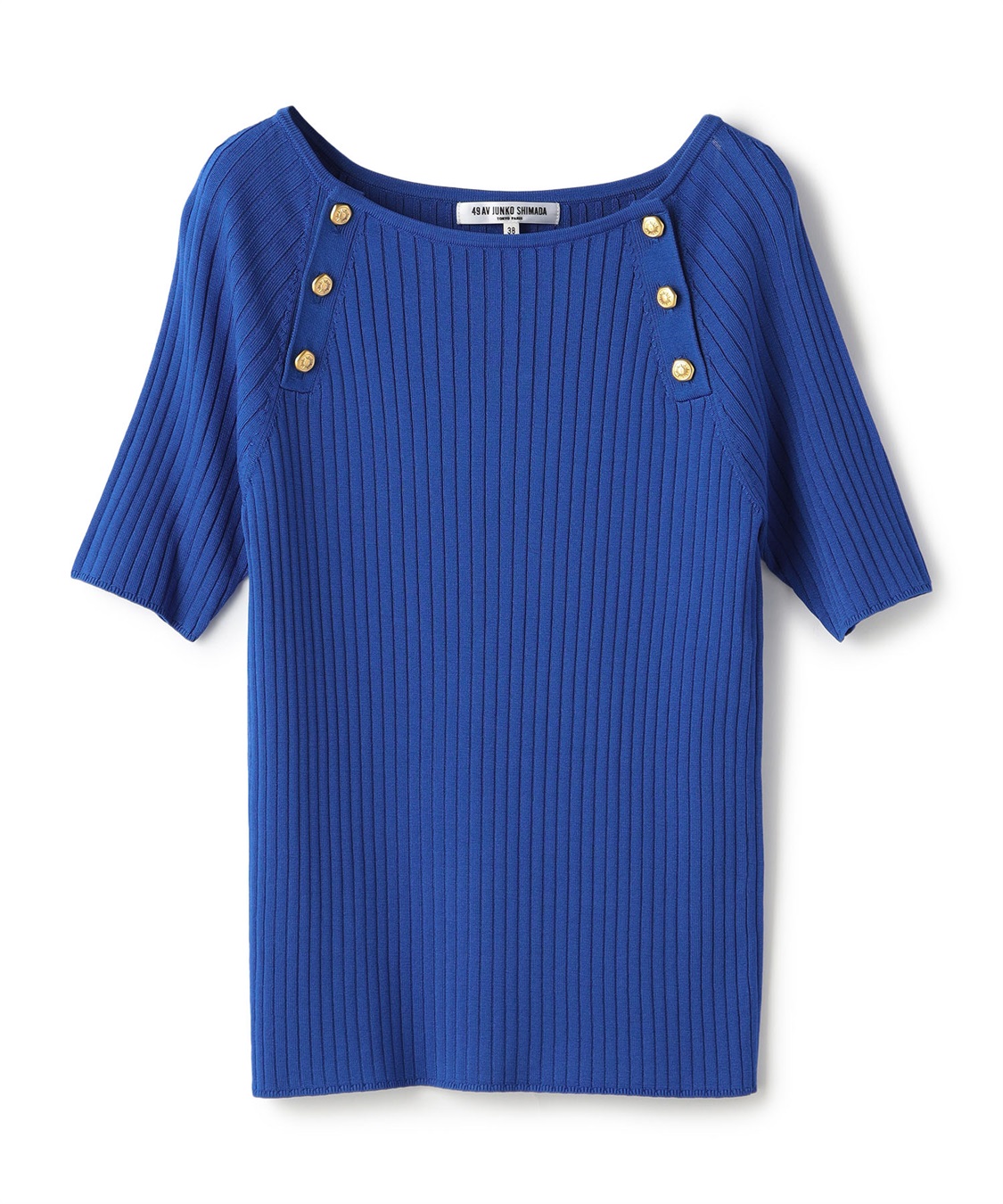 トップス Nishimura Ryo ゴールドボタン付きリブニットトップス 49AV JUNKO SHIMADA｜クロス