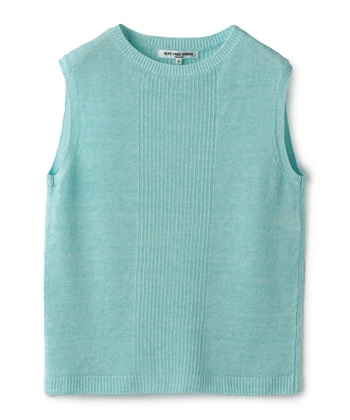 リネンノースリーブニット(ブルー-9号)