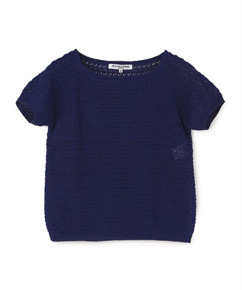 疑麻コットンニットトップス(ネイビー-9号)