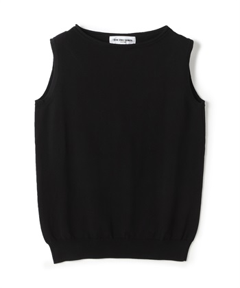 リーフニットノースリーブトップス(ブラック-9号)