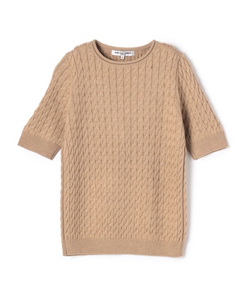 【TIME SALE】編地ウールニットプルオーバー(キャメル-9号)