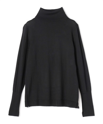 ハイネックウールニットプルオーバー(ブラック-9号)