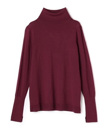ハイネックウールニットプルオーバー(ボルドー-9号)