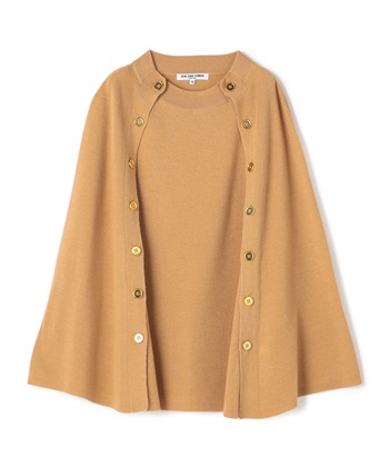 ケープ型ニット(キャメル-9号)