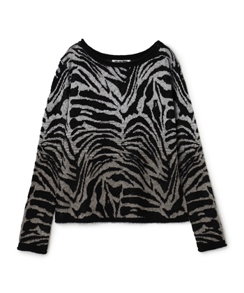 アニマル柄グラデーションニット(グレー-9号)