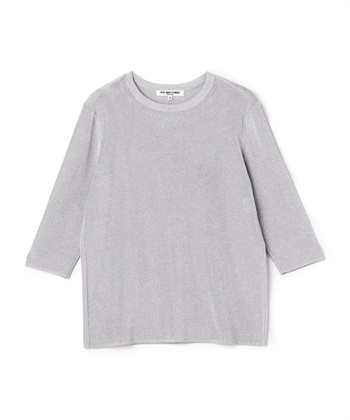 五分袖ラメニットプルオーバー(シルバー-9号)