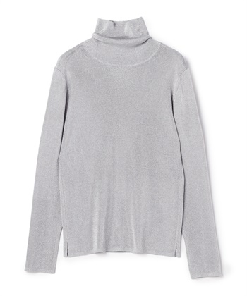 タートルネックラメニットプルオーバー(シルバー-9号)