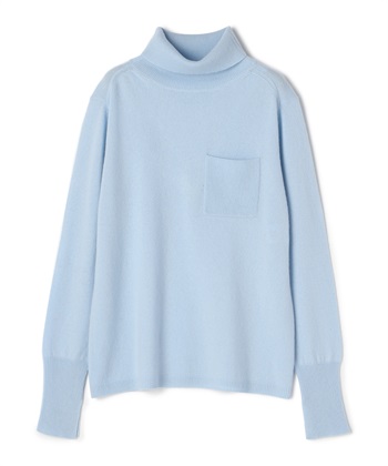 オフタートルネックカシミアニット(サックス-9号)