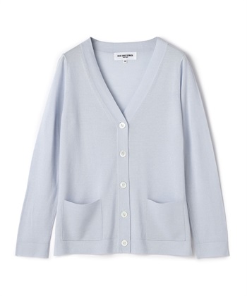 シルク混Vネックカーディガン(サックス-9号)