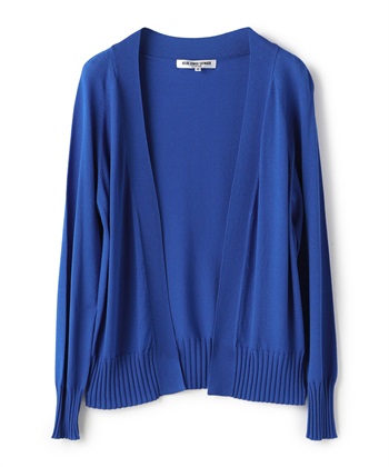 リブ切り替えニットカーディガン(ロイヤルブルー-9号)
