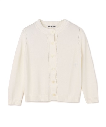 コットン×ペーパーニットサマーカーディガン(ホワイト-9号)