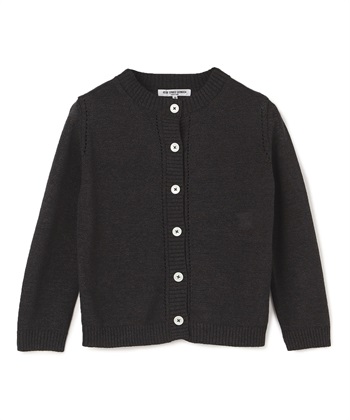 コットン×ペーパーニットサマーカーディガン(ブラック-9号)