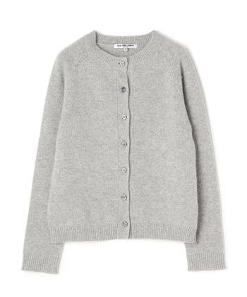 クルーネックカシミアカーディガン(ライトグレー-9号)