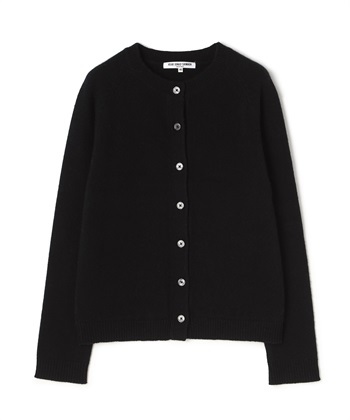 クルーネックカシミアカーディガン(ブラック-9号)