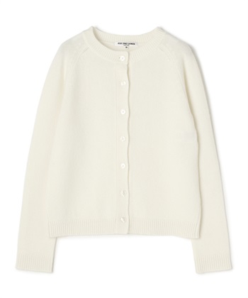 クルーネックカシミアカーディガン(オフホワイト-9号)